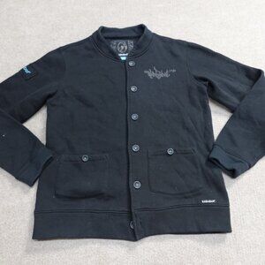 Kidrobot Jacket Medium Black Button Front Tag Logo